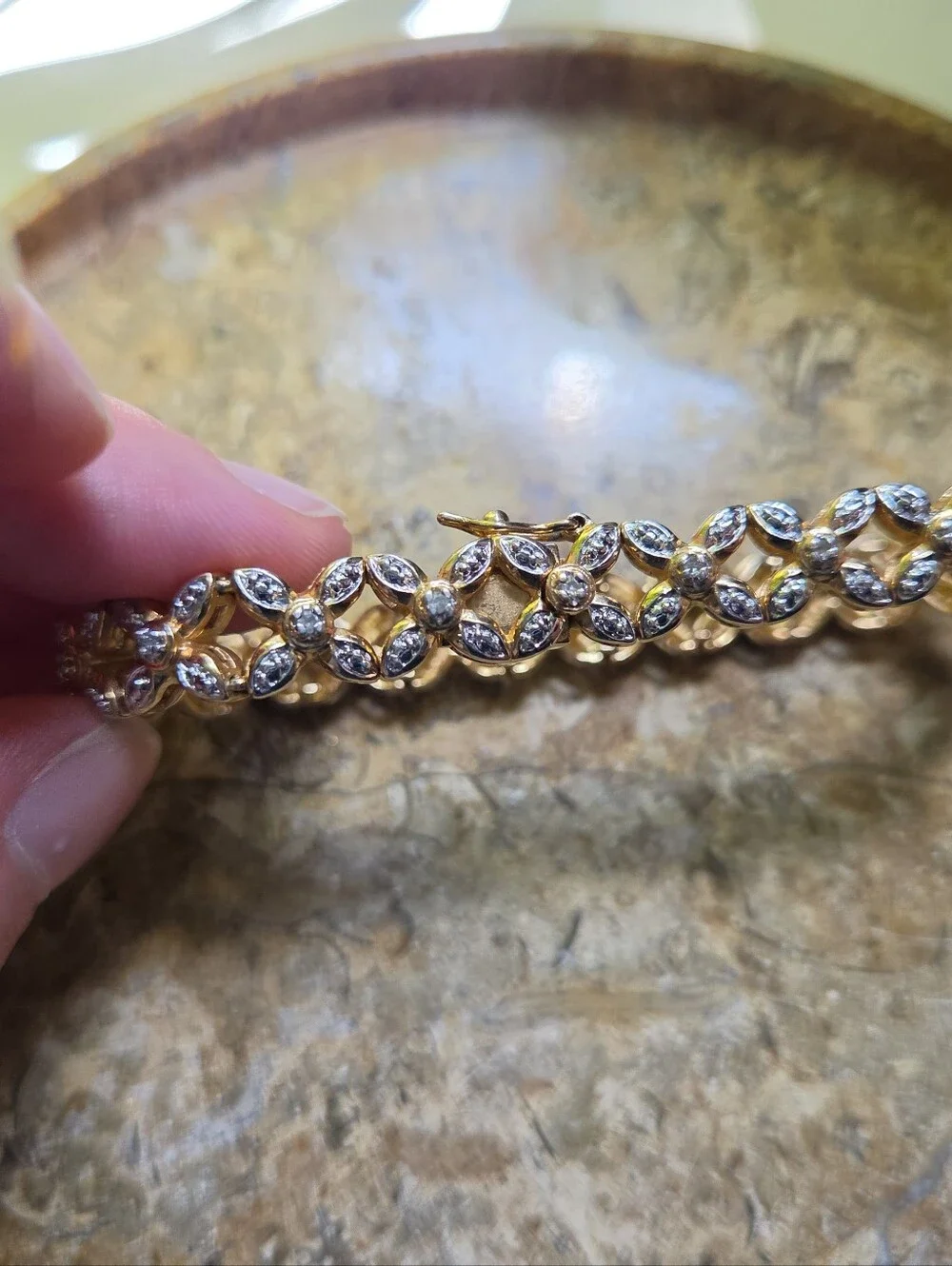 Sterling Silver 925 Gold Plated Tennis Bracelet